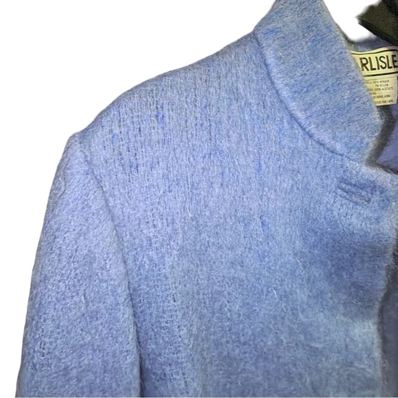 Carlisle Vintage Mohair-Blend Trench Coat. Cobalt Blue. Size 4 - Picture 9 of 9